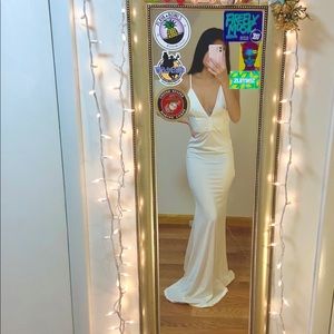 satin v neck slip long maxi dress